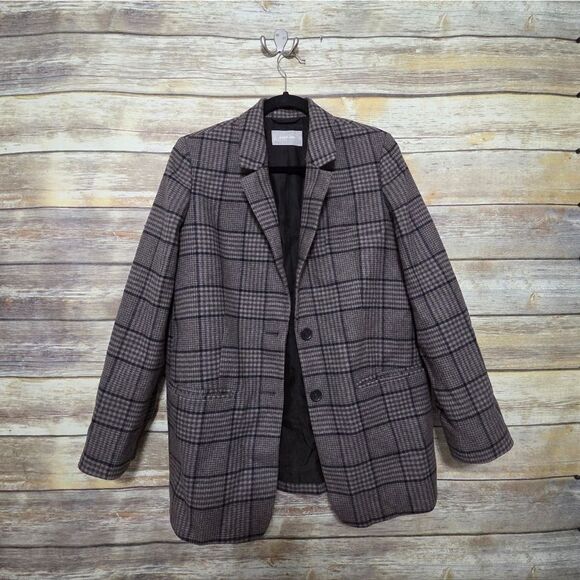 Everlane The Oversized Blazer Houndstooth Windowpane Size 6 Academia Work Office - Picture 5 of 16